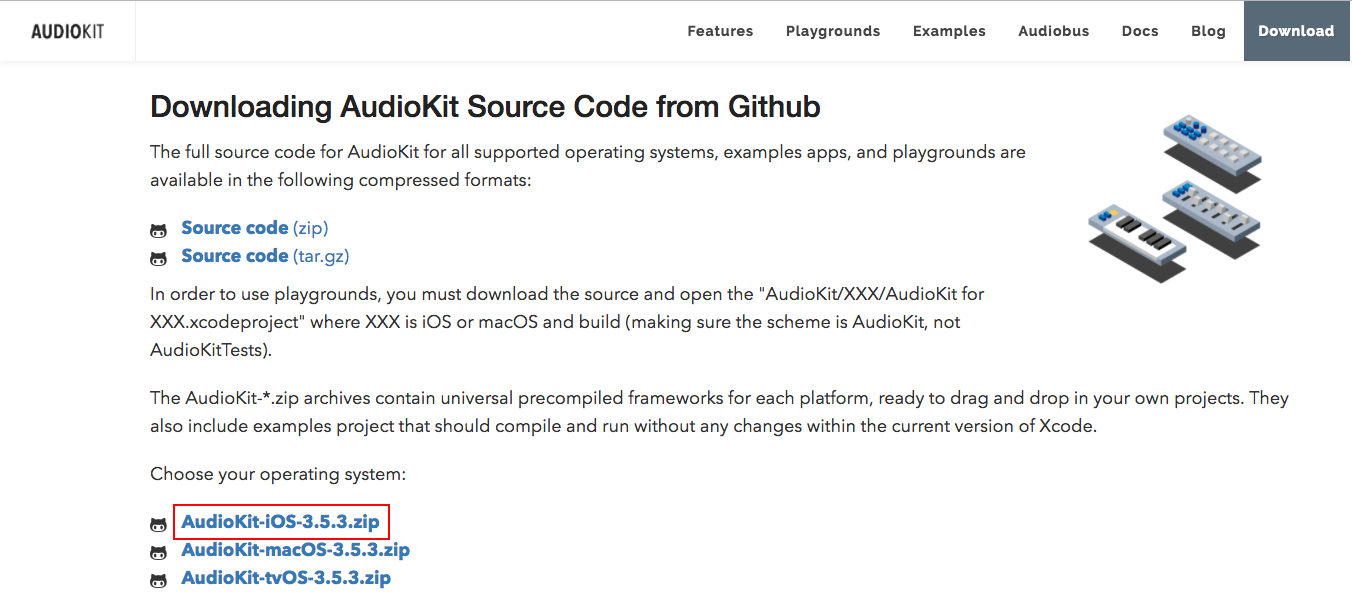iOS用AudioKitのダウンロード