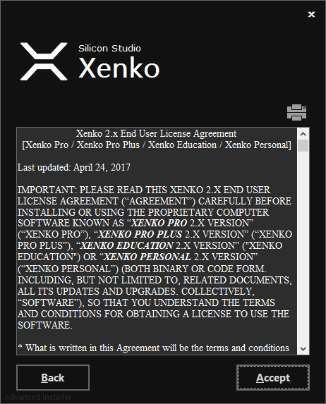 Xenkoの利用規約