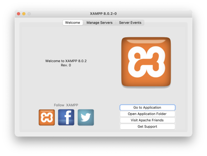 Xamppのアプリ画面