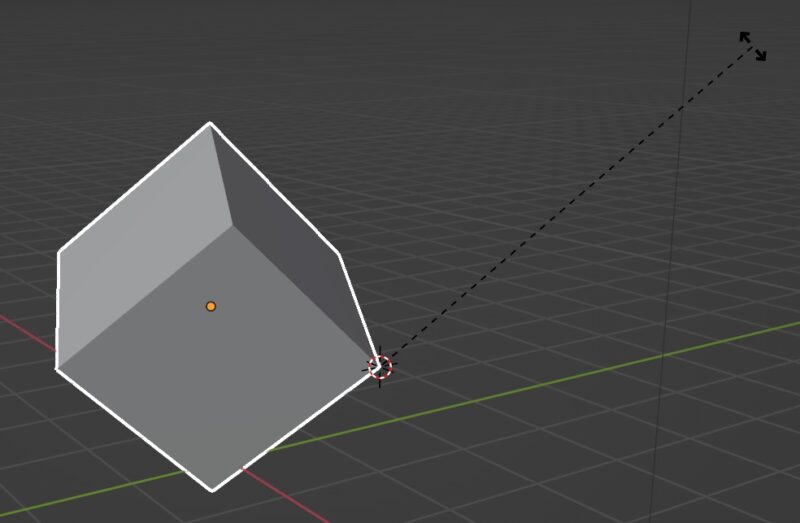 3Dカーソルを中心に回転する立方体