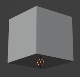 3Dカーソル位置が新たな原点となった立方体